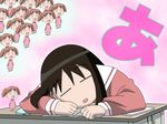  azumanga_daiou chibi desk kasuga_ayumu long_sleeves mihama_chiyo school_uniform sleeping solo 