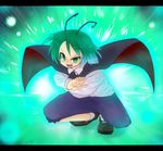  antennae bad_id bad_pixiv_id cape green_eyes green_hair mary_janes mizuga pants shoes short_hair solo touhou wriggle_nightbug 