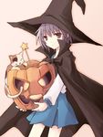  calico cape cat closed_mouth expressionless halloween hat jack-o'-lantern kotonemaru long_sleeves nagato_yuki pumpkin shamisen_(suzumiya_haruhi) solo suzumiya_haruhi_no_yuuutsu witch_hat 
