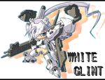  armored_core armored_core:_for_answer assault_rifle chibi female from_software girl gun mecha missile_launcher pony_tail ponytail rifle rocket_launcher weapon white_glint 