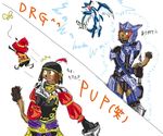  artist_request bad_anatomy dragoon dragoon_(final_fantasy) final_fantasy final_fantasy_xi mithra multiple_girls puppetmaster simple_background translated white_background 