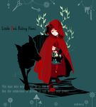  animal bad_id bad_pixiv_id basket big_bad_wolf_(grimm) cape grimm's_fairy_tales hood little_red_riding_hood little_red_riding_hood_(grimm) solo subaru_(jack) the_path wolf 