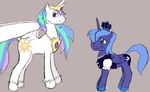  alicorn crossgender cutie_mark duo equine feral friendship_is_magic hasbro horn horse male mammal my_little_pony pegacorn pony princess_celestia_(mlp) princess_luna_(mlp) sibling unknown_artist winged_unicorn wings 