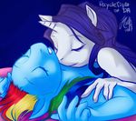  anthro anthrofied bed couple cuddling duo equine eyes_closed female friendship_is_magic hasbro horn horse implied_fingering implied_sex intimate lesbian love mammal melancholysanctuary my_little_pony nuzzling pony rainbow_dash_(mlp) rarity_(mlp) recycletiger unicorn 