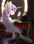  2018 digital_media_(artwork) equine female feral hair hooves horn mammal my_little_pony pink_hair pink_nose silfoe smile solo unicorn 