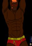 anthro anubian_jackal anubis brown brown_fur buff canine deity eccentricity flexing fur gay jackal looking_at_viewer male mammal muscles nipples pose shinobiokami solo standing toned underwear 
