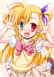  blonde_hair bunny eccentriky heterochromia long_hair lyrical_nanoha mahou_shoujo_lyrical_nanoha_strikers mahou_shoujo_lyrical_nanoha_vivid sacred_heart solo two_side_up vivio 