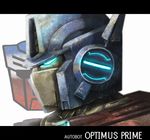  blue_eyes english glowing glowing_eyes mecha moyaro no_humans optimus_prime profile robot solo transformers 