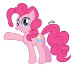 female feral friendship_is_magic fur greeting hasbro hi horse mammal my_little_pony pink_fur pinkie_pie_(mlp) plain_background pony pose rape_face smile solo soul_devouring_eyes unknown_artist wave waving white_background 