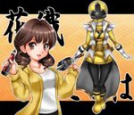  1girl bangs dual_persona hanaori_kotoha pantyhose samurai_sentai_shinkenger sentai shinken_yellow super_sentai 