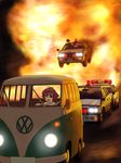  action black_hair car car_chase commentary_request explosion ground_vehicle kanbara_satomi motor_vehicle parody police police_car red_hair richard_crazyman saki seibu_keisatsu solo van volkswagen 