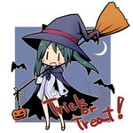  broom cape chibi francesca_lucchini halloween hat luu solo strike_witches trick_or_treat witch_hat world_witches_series |_| 