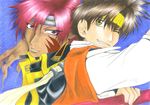  highres kougaiji multiple_boys saiyuki son_gokuu traditional_media 