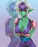  dragon_ball dragonball dragonball_z genderswap green_skin lowres piccolo red_eyes short_hair 