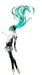  anklet aqua_hair asai_masaki barefoot closed_eyes detached_sleeves feet floating full_body hatsune_miku hatsune_miku_(append) jewelry legs long_hair necktie official_art solo thighhighs toeless_legwear transparent_background twintails very_long_hair vocaloid vocaloid_append 