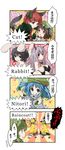  :3 :q alternate_costume animal_ears ass bad_id bad_pixiv_id bare_legs black_hair blonde_hair blue_eyes blue_hair blush bow braid brown_eyes brown_hair bunny_ears bunny_tail bunnysuit cat_ears cat_tail chen cucumber detached_sleeves earrings english extra_ears frog green_eyes green_hair hair_bobbles hair_bow hair_ornament hair_ribbon hakurei_reimu hand_on_another's_face hat highres holding_hands inaba_tewi jewelry kaenbyou_rin kawashiro_nitori kintaro kirisame_marisa kochiya_sanae long_hair multiple_girls pun purple_hair raincoat red_eyes red_hair reisen_udongein_inaba ribbon short_hair tail tongue tongue_out touhou translated twin_braids twintails two_side_up yuri 