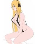  blonde_hair chu_pet long_hair pokemon pokemon_(game) pokemon_champion pokemon_diamond_and_pearl pokemon_dppt pokemon_platinum sanchuu shirona_(pokemon) sling_bikini smile solo swimsuit very_long_hair 