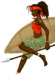  africa dark_skin polearm shield spear tribal weapon 