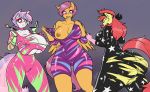  2019 absurd_res anthro apple_bloom_(mlp) areola big_butt breast_growth butt butt_growth camel_toe chango-tan clothing equid equine face_paint female friendship_is_magic group hi_res horn horse makeup mammal my_little_pony nipples pony pterippus scootaloo_(mlp) skinsuit sweetie_belle_(mlp) tight_clothing torn_clothing unicorn 