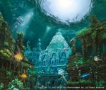  building city fish immersed jellyfish landscape munashichi no_humans original pyramid ruins scenery statue underwater underwater_city 