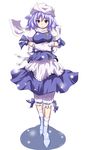  bad_id bad_pixiv_id bloomers breast_hold breasts hat letty_whiterock purple_eyes purple_hair saturnon solo standing touhou underwear 