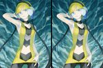  armpit armpits blonde_hair blue_eyes headphones kamitsure_(pokemon) pokemon pokemon_(game) pokemon_black_and_white pokemon_bw stereogram 