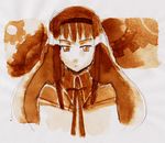  akemi_homura brown gears hairband magical_girl mahou_shoujo_madoka_magica monochrome mukiki ribbon solo 