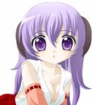  breast breasts hanyuu higurashi_no_naku_koro_ni horns japanese_clothes long_hair purple_eyes purple_hair 