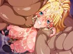  abs banpresto blonde_hair breasts bukkake censored clenched_teeth cum cum_in_mouth cum_on_body cum_on_breasts cum_on_floor cum_on_hair cum_on_lower_body cum_on_upper_body excellen_browning facial fat fat_man fellatio forced g_kilo-byte group_sex large_breasts nipples oral penis ponytail rape saberfish sex super_robot_wars super_robot_wars_original_generation teeth threesome 