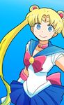  artist_request bishoujo_senshi_sailor_moon blonde_hair blue_eyes koi_(artist) long_hair magical_girl sailor_moon simple_background smile tsukino_usagi 