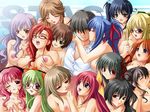  15girls 1boy 6+girls aozora_kotori artist_request asagiri_hizumi bisexual black_hair blonde_hair blue_eyes blue_hair blush breast_grab breasts brown_eyes brown_hair censored character_request fukumatsu_nagiha glasses grabbing green_eyes green_hair hanami_fuuka harem iruma_garasu kisaki_enami large_breasts mbs_truth misato_chouko mizumori_kaede multiple_girls muzuki_sayaka nakadashi_igai_wa_kousoku_ihan natsunoka_konoha nipples okano_suzune penis pimp pink_eyes pink_hair red_eyes red_hair sasakura_nagisa sawashiro_natsumi smile source_request suzuhara_mahiru wink yamabuki_yuumi yuri 