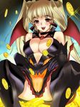  artist_request blush breasts cameltoe cleavage coin coins demon_girl horns kenjuurou monster_girl smile succubus tail wings 