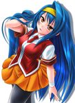  aq_interactive arcana_heart atlus blue_hair blush examu female long_hair solo tsuzura_saki 