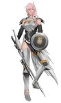  armor final_fantasy final_fantasy_xiii final_fantasy_xiii-2 full_body gunblade highres lightning_farron pink_hair pteruges shield solo weapon 