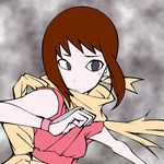  1girl black_eyes brown_hair female flat_color girl kaga_ai ninja sayonara_zetsubou_sensei solo 