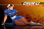  boots bracelet brown_eyes brown_hair capcom china_dress chinese_clothes chun-li double_bun double_buns dress earrings jewelry pantyhose qipao spiked_bracelet spikes street_fighter 
