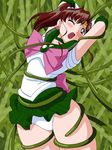  1girl artist_request bishoujo_senshi_sailor_moon eyebrows eyebrows_visible_through_hair female highres kino_makoto one_eye_closed open_mouth panties ponytail rape red_hair sailor_jupiter schoolgirl solo tentacle underwear 