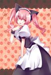  akiha_rumiho animal_ears bad_id bad_pixiv_id cat_ears fang highres long_hair maid maid_headdress open_mouth pink_eyes pink_hair shino_(sosuketo) smile solo steins;gate twintails 