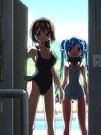  animated animated_gif breasts brown_hair gif large_breasts mitsuki_sohara nymph_(sora_no_otoshimono) ponytail sora_no_otoshimono swimsuit twintails walk-in 