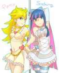  artist_request panty_&amp;_stocking_with_garterbelt panty_(character) panty_(psg) pole smile stocking_(character) stocking_(psg) 