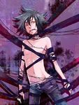  black_hair gold_eyes kingdom_hearts male male_focus solo topless vanitas yellow_eyes 