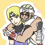  dark_skin hug killer_bee kotapo lowres naruto naruto_shippuuden nii_yugito pixiv_manga_sample resized smile yugito_nii 