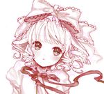  drawr hina_ichigo monochrome oekaki ribbon rozen_maiden simple_background solo 