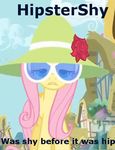  blue_eyes equine female fluttershy_(mlp) friendship_is_magic hasbro hipster horse image_macro my_little_pony pegasus pink_hair pony 