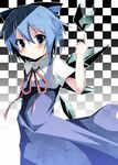  blue_eyes blue_hair checkered cirno hakobako ice solo touhou 