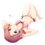  bad_id bad_pixiv_id bikini blue_eyes brown_hair haruka_(pokemon) lying natsu_(728) pokemon short_hair solo swimsuit 