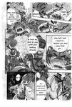  big_muscles black_and_white build_tiger build_tiger_(character) censored comic feline fur gamma-g gay greyscale male mammal monochrome muscles penis tiger translated woo_long 