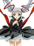  gotou_keiji hoshino_ruri kidou_senkan_nadesico long_hair long_sleeves official_art silver_hair simple_background skirt solo twintails 