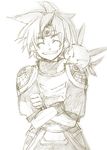  ark_(tenchi_souzou) ark_(terranigma) headband monochrome tenchi_souzou terranigma yomi_(tenchi_souzou) yomi_(terranigma) 