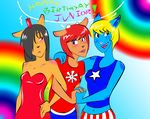  anthro caprine cat clothing cometchaser dress feline female friends group katy_kat lamb lammy_lamb looking_at_viewer ma-san mammal mouse pants parappa_the_rapper rainbow rodent sheep shirt smile team um_jammer_lammy video_games 